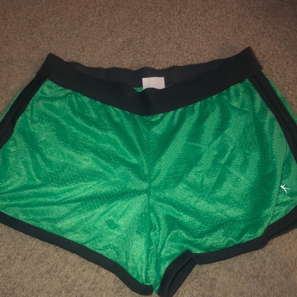 Green athletic shorts